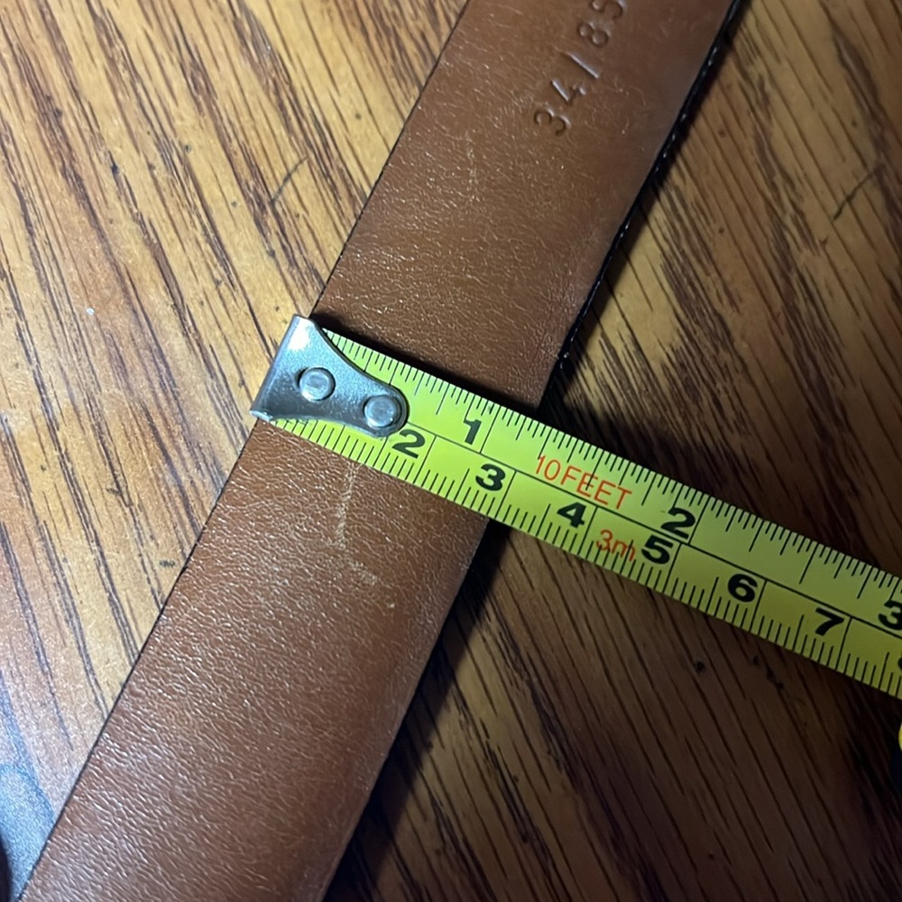 Cole Haan | Men's Black Leather Belt with Gold Buckle - Picture 6 of 6